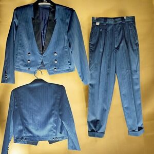 New Vintage Wayne Men's Striped Suit Short Jacket Sz S